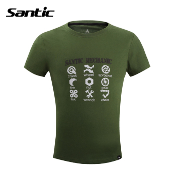 Santic T Shirt Men Summer Fashion 100% Cotton Short Sleeve Tshirt Casual Clothes Patterns Print Tee Shirts T-Shirt, Deep Green - intl  