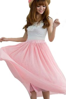 Sanwood 5 Layers Tutu Princess Skirt Mini Dress (Pink)  