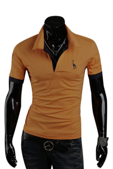 Sanwood Men's Summer Polo Slim Fit Short Sleeve T-Shirt Yellow XL  
