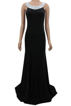 Sanwood Women's Backless Prom Gown - Size L - Hitam  