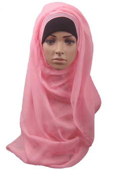 Sanwood Women's Cotton Muslim Islamic Hijab Shawl Headwear Pink (Intl)  