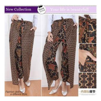 SB Collection Celana Joger Layer Batik New Vrosa Long Pant-Coklat  