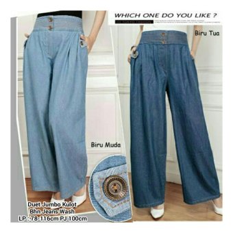 SB Collection Celana Kulot Duet Jumbo Jeans-Biru Muda  
