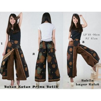 SB Collection Celana Panjang Nabila Layer Kulot Batik-Coklat 01  