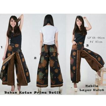 SB Collection Celana Panjang Nabila Layer Kulot Batik-Coklat 03  