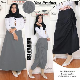 SB Collection Celana Rok 3 in 1 Anne Long Pant-Hitam  