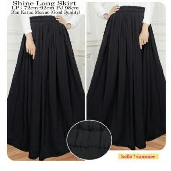 SB Collection Rok Panjang Shine Long Skirt Jumbo-Hitam  