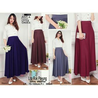 SB Collection Rok Payung Maxi Litta Long Skirt-Abu  