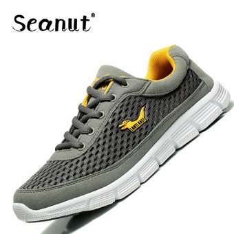 Seanut Air Mesh Men For Anti-Smashing Anti-Puncture Durable Breathable Protective Footwear Sneakers (Grey) - intl  