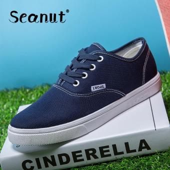 Seanut Fashion couple small white shoes canvas shoes for woman (Blue) - intl  