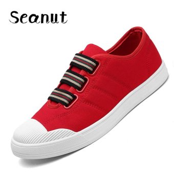 Seanut Fashion Velcro Casual Breathable Flat Shoes Sneakers for Men (Red) - intl  