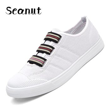 Seanut Fashion Velcro Casual Breathable Flat Shoes Sneakers for Men (White) - intl  