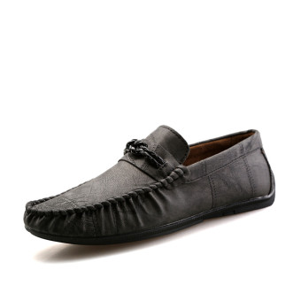 Seanut Men's Casual Flats Mens Driving shoes Peas Loafers-black - intl  
