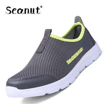 Seanut Men's Fashion Casual Shoes Breathable Mesh Sports Shoes 38-46(Dark Grey) - intl  