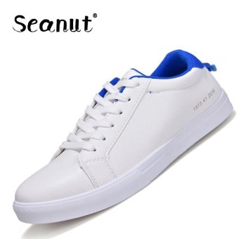 Seanut Men's Fashion Sneakers Casual Shoes (White/Blue) - intl  
