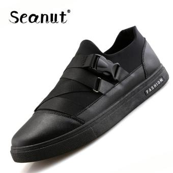 Seanut Men's Fashion Sneakers Slip-on Flst Shoes (Black) - intl  