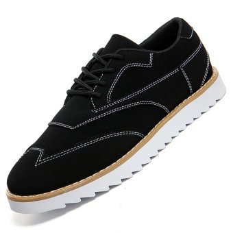 Seanut Men's Fashion Sports Casual Shoes Breathable Tide Shoes (Black)  