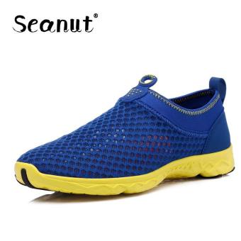 Seanut Men's Mesh Shoes Sneakers Casual Shoes Breathable Comfort (Blue) - intl  