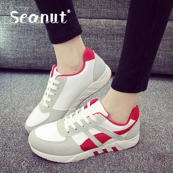 Seanut Women's Fashion Running Athletic Sport Shoes Casual Breathable Sneakers Shoes (Red) - intl  