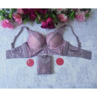 Secret Lace Deep V Bra & Panties Purple 0611  