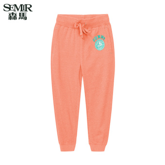 Semir summer new ladies letter print sport knitted pants(Red)  