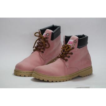 sepatu boots fashion safety girl pink  