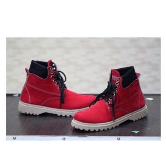 sepatu boots safety girl merah  