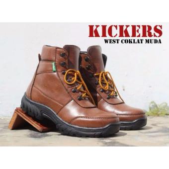 Sepatu Kickers Boots Safety West Brown  