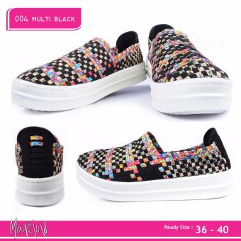 Sepatu Korea Casual Slip On Import Wanita 004 Black Multi  