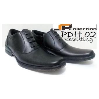 Sepatu PDH 02 Reseleting Bahan Kulit Merk Jaferi Warna Hitam Untuk Kerja dan Dinas  