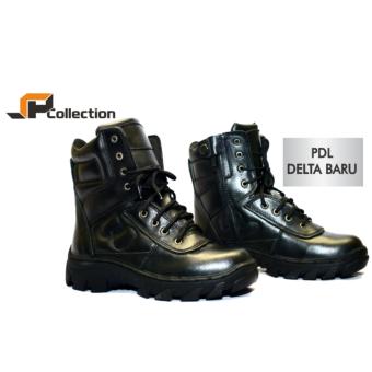 Sepatu PDL Delta Baru Bahan Kulit Sapi Asli Kelas 1 Warna Hitam Merk Jaferi  