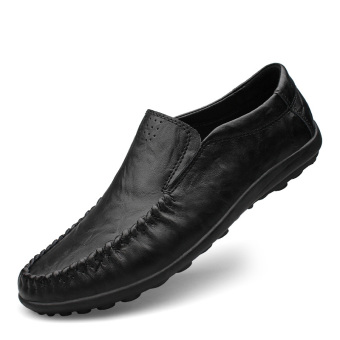 Sepatu Pria Sepatu Kulit Asli Sepatu Mengemudi Yang Nyaman Sebab Sepatu Fashion Sepatu Kantor Berjalan Hitam  