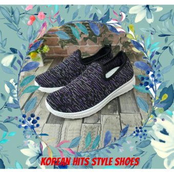 Sepatu Trendy Model Korea Slip-On Wanita / Hitam Murah  