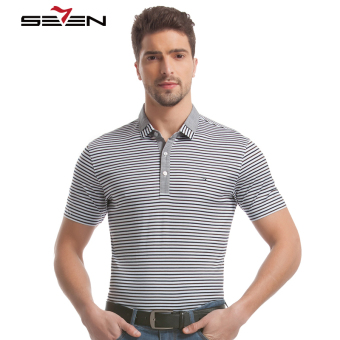 Seven Brand cotton men polo shirts striped Sportswear Tee short sleeve  