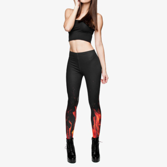 Sexy Push Up Leggings For Women High Quality Fitness Leggings Fire Printed Slim Workout Leggins Stretchy Pencil Pants  