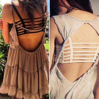 Sexy Women Bralette Cage Caged Back Cut Out Padded Bra Bralet Crop Top Black - intl  