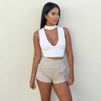 Sexy Women Tank Tops Bustier Bra Vest Crop Top Bralette Sleeveless Casual Blouse White - intl  