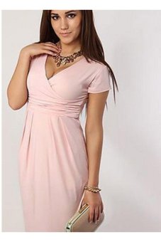 Sexy Women's Maternity Dress Club Wear Evening Cocktail Party Bodycon Slim Fit Pencil Dress (Pink) - intl  