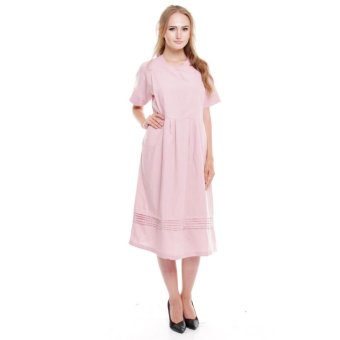 Shadrin's Nursing Style - Dress Hamil Menyusui - Julia Short Pink Nursing Wear  