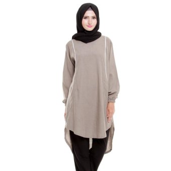 Shadrin's Nursingstyle - Tunik Hijab Menyusui - Alisha DARK GREY Nursing Tunik  