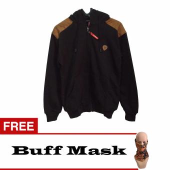 Shae Jacket Fashion, Fleece, Carlic, Penutup Kepala - Hitam + Free Buff Mask  
