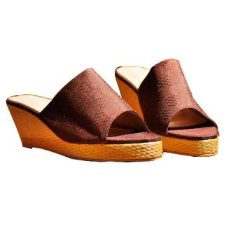 Shasmeen Riolo Sandals Wedges - Cokelat  
