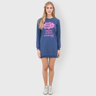 Shoffie - Sweater Dress Wanita - Biru  