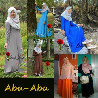 Shofia - Abu abu- Gamis Polos Jersey Super Busui Muslimah All Size Fit to XL  
