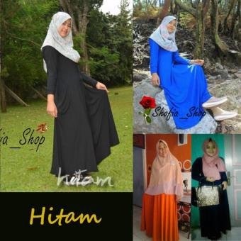 Shofia - Hitam - Gamis Polos Jersey Super Busui Muslimah All Size Fit to XL  