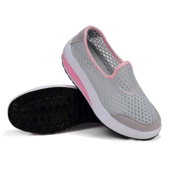 Shopaholic Sepatu Slip On Platform Breathable Casual Womens Shoe Size 39 - Gray  