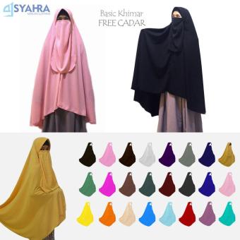 (Size Extra Large) Alsyahra Hijab Syari Basic Long Khimar + Cadar - KBPW01  