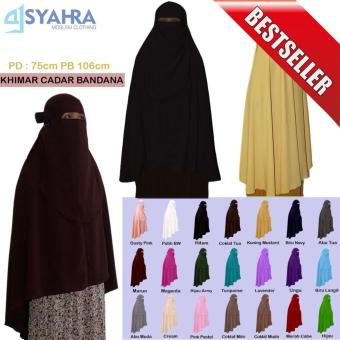 (Size Extra Large) Alsyahra Hijab Syari Long Khimar Cadar Bandana Non Pet - KCBW01  