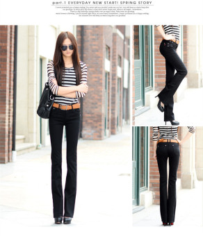 Slim Diary Pretty Korean Fashion Candy Elastic Mini Speaker Cotton Pants(Color:Black) - intl  