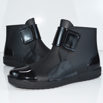 Slip On Black Fashion Men Rain Boots 2016  